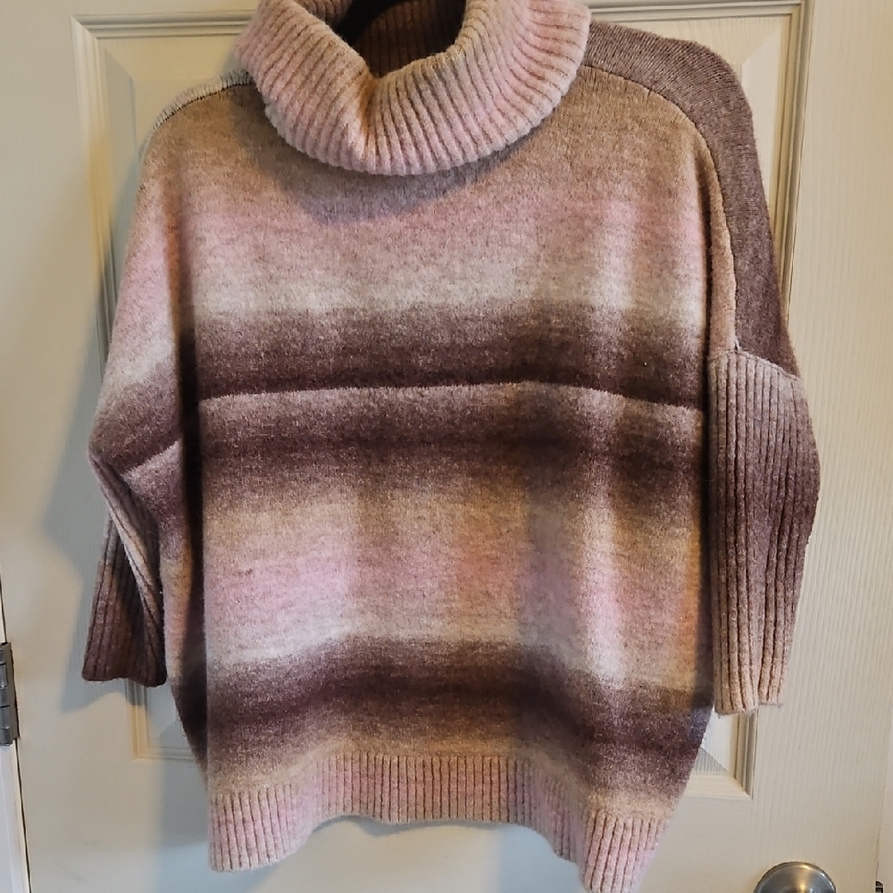 LOFT Multicolor Turtleneck Sweater
